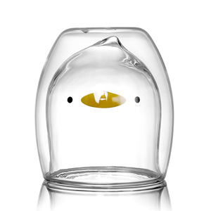 Tasse <span class=keywords><strong>à</strong></span> café personnel en <span class=keywords><strong>verre</strong></span> Double paroi, idées mignonnes et <span class=keywords><strong>à</strong></span> cardan pour cadeau d'<span class=keywords><strong>anniversaire</strong></span> (canard) - Product Image 3
