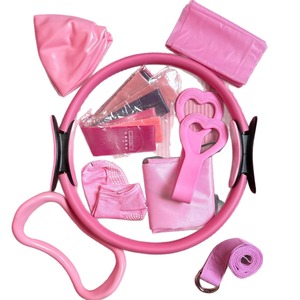 Pink Yoga Pilates <b>Ring</b> 13 Piece Set NBR Material Breathable Fitness Equipment For Home Workouts Beginner Exercise <b>Gear</b> - Product Image 1