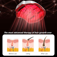 Casque de soin capillaire à lumière rouge USB avec 80 diodes LED 700nm, masseur de tête et compresse chauffante pour le cuir chevelu