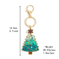 Porte-clés Kenjie Original Design en forme de chaussette de Noël avec plaque en cristal électroplaqué à l'acide acétique, ornement de Noël, pendentif pour sac cadeau