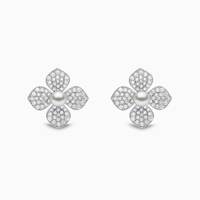 Lixin Set perhiasan elegan halus bunga Retro perak 925 termasuk kalung anting zirkon untuk pemberian hadiah Hari jadi pertunangan