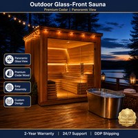 Sauna extérieur avec bain froid en cèdre rouge pour 4 personnes – Expérience de bain de glace pour le bien-être commercial