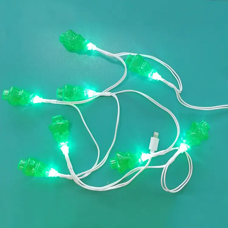 すべての電話用の8led電球付きクリスマスツリー型LEDライトUSB充電ケーブル