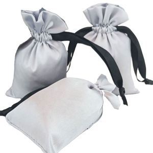 Prix d'usine promotionnel, sacs en satin personnalisés de petite taille avec cordon de serrage, pochette en soie pour cadeau - Product Image 5