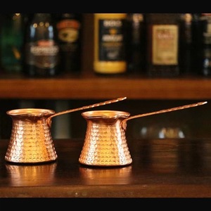 Türkische Kaffeekanne aus Aluminium, Gehämmerte Cezve für Herdplatten, Griechische Arabische Kaffeemaschine, Antik und Traditionell - Product Image 2