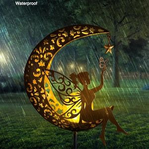 Lampe <span class=keywords><strong>solaire</strong></span> de lune féerique pour le Ramadan, ornement lumineux <span class=keywords><strong>solaire</strong></span>, boule de verre craquelée vintage en métal, <span class=keywords><strong>étoile</strong></span> de lune, lumière LED sur piquet pour balcon - Product Image 4