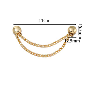 Magnetic Chain <b>Clips</b> For Trousers Alloy 12.5x15.5mm 11cm Length Silver Gold Black Gunmetal Color Geometric Shape - Product Image 3