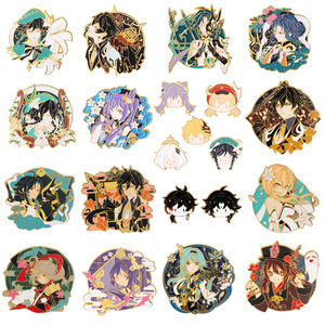 Broche de Metal Esmaltado Personalizado con Diseño de Personaje de Dibujos Animados de <span class=keywords><strong>Genshin</strong></span> <span class=keywords><strong>Impact</strong></span>, de Alta Calidad, con Cierre de Mariposa, Insignia de Solapa, Pin de Anime - Product Image 3
