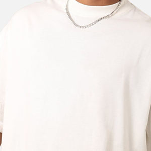 "Camisetas para hombre, ropa de calle lisa, camiseta de 300Gsm desgastada de gran tamaño, Camiseta 100% de algodón con estampado de peso pesado en blanco para hombres" - Product Image 3