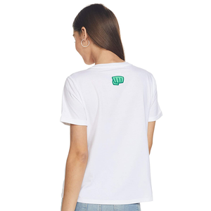 Camiseta de algodón de manga corta con cuello redondo de talla grande personalizada de fábrica directa de Bangladesh para mujer, nuevo diseño, logotipo informal sólido, verano largo - Product Image 2