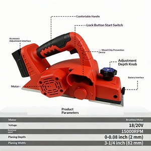 <span class=keywords><strong>Raboteuse</strong></span> électrique sans balais 82 mm, machine nue (sans batterie), pour batterie Milwaukee M18 18V, haute vitesse, pour outils de menuiserie - Product Image 1