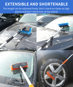 <span class=keywords><strong>Brosse</strong></span> de nettoyage de voiture avec flux d'eau, <span class=keywords><strong>brosse</strong></span> de <span class=keywords><strong>lavage</strong></span> de voiture avec perche télescopique en aluminium alimentée en eau pour le <span class=keywords><strong>lavage</strong></span> de voitures, de camions et de maisons - Product Image 4