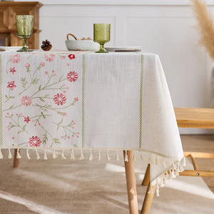 Customised Wholesale Ins Style Embroidered Polyester Fabric <strong>Table</strong> Cover Fancy Wedding <strong>Table</strong> <strong>Cloths</strong> - Product Image 4