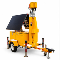 Plateforme de surveillance mobile hors réseau avec énergie solaire hybride, batterie LFP 8 kWh et mât galvanisé de 6,3 m