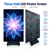 Écran LED pliable P1.86 pour affichage de posters, panneau publicitaire portable pour exposition et salon professionnel
