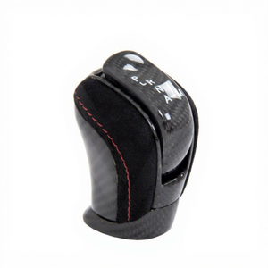 Pomello del cambio interno in fibra di carbonio con vera pelle Nubucx nera per Nissan R35 GTR - Product Image 1