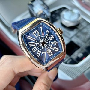นาฬิกาข้อมือผู้ชายสุดหรู รุ่น Yachting Tonneau ปี 2026 ตัวเรือนสแตนเลส หน้าปัดสีน้ำเงิน ดีไซน์เข็มทิศ สายหนัง นาฬิกาสปอร์ต - Product Image 4