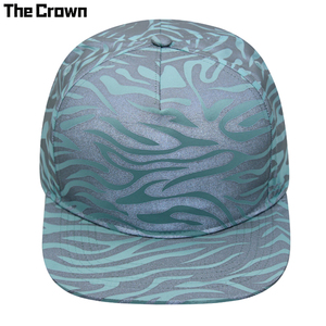 Custom Logo 5 Panel Reflective <b>Flat</b> Brim Cap Wholesale Bulk Metallic Stripe Snapback <b>Hat</b> Manufacturer - Product Image 1
