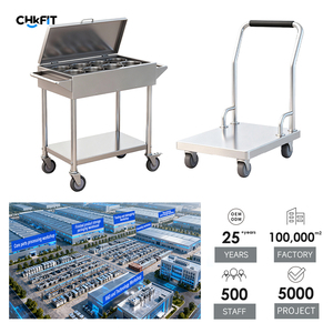 Коммерческая кухонная техника CFT: Тележка-платформа из нержавеющей стали с высокой грузоподъемностью 201 для отелей и ресторанов - Product Image 3