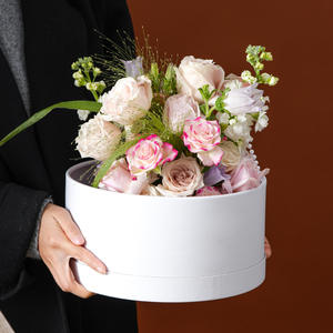 Caja de plástico redonda para regalo de flores frescas, caja de pastel de doble capa y de una sola capa, embalaje vacío. - Product Image 1