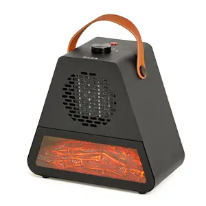 3D Simulation flame Mute Desktop Air Warmer Fast Heating Fan Living Room Portable PTC Ceramic Fan Heater