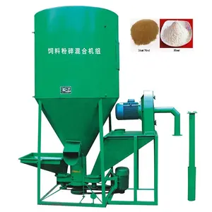 Verttical feed grinding and mixing machine 300kg 500kg 1000kg combined animal feeds grinder and mixer for goat