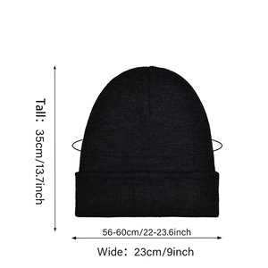 High Quality Custom Logo Acrylic Fashion <b>Beanie</b> Knit <b>Hat</b> Warm Thick Fisherman Winter <b>Beanies</b> Patch Wholesale for Travel Scene - Product Image 3