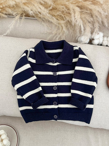 Cardigan en tricot pour garçons, pull rayé <span class=keywords><strong>printemps</strong></span>-automne, vêtements pour bébés, vestes pour nourrissons - Product Image 4