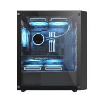 Ventilateurs RVB Boîtier d'ordinateur de jeu Micro ATX noir avec USB3.0 Ventilateur arrière de 120mm Conception de flux d'air ventilé pour ITX & MATX