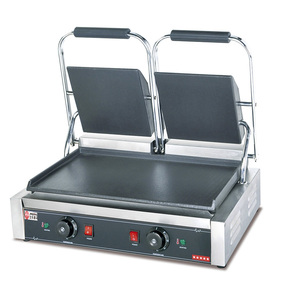 Presse à sandwich électrique commerciale en acier inoxydable <span class=keywords><strong>grille</strong></span>-<span class=keywords><strong>pain</strong></span> Panini Grill Double têtes gril de Contact numérique - Product Image 1