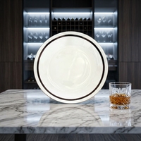 Assiette personnalisée en porcelaine fine blanche, style américain minimaliste, faite à la main, qualité alimentaire, sur glaçure, HIHUI Beijing, 12 pouces, pour la maison