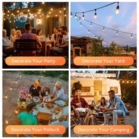 Lampes de jardin solaires étanches pour l'extérieur, guirlandes lumineuses pour jardin, terrasse, balcon, camping, fête, décoration rétro, lampes féériques
