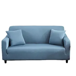 Atacado conjunto de tampa sofá cor creme-Capa elástica de cor sólida, alta qualidade, 3 assentos para casa, escritório e quarto