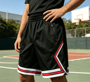 OEM Custom Logo Color Double <b>Layer</b> Knitted Elastic Waist 100% Polyester Breathable Vintage Summer Sublimation Basketball Shorts - Product Image 3