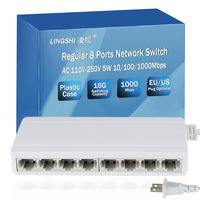 Commutateur réseau Gigabit PoE SNMP QoS empilable 8 ports 10/100/1000 Mbps AC 5V