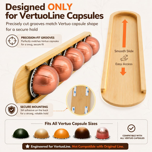 <span class=keywords><strong>Support</strong></span> <span class=keywords><strong>mural</strong></span> pour 20 capsules de café en bambou, vertical et horizontal, pour l'intérieur d'une porte d'armoire. - Product Image 4