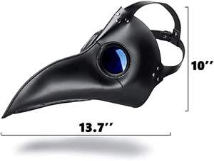 <span class=keywords><strong>Masque</strong></span> facial en latex de gaz Steampunk pour Halloween Long Nose Bird Beek, Party Cosplay Costume Prop,Black Rubber Plague Doctor Mask - Product Image 6