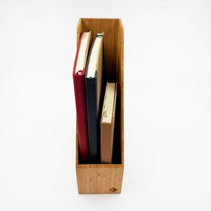 Bamboo Desktop <b>Bookend</b> 27.5x10x32cm Modern Minimalist Storage Rack For Office Organizing Documents And Papers - Product Image 1