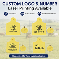 Étiquettes d'oreille pour animaux en TPU imperméable, 860-960 MHz UHF RFID, suivi du bétail, pour bovins, vaches, moutons, porcs, chèvres, impression laser