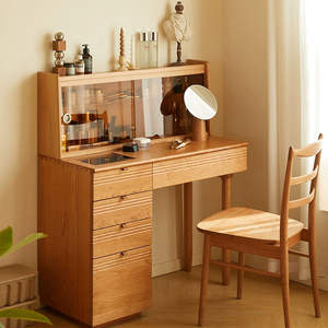 Table de toilette moderne et minimaliste <span class=keywords><strong>en</strong></span> bois de cerisier massif avec éclairage intégré - Product Image 5
