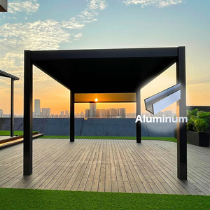 Pérgola Retráctil Impermeable con Techo Curvo de Aluminio con Recubrimiento en Polvo, Diseño Inspirado en la Naturaleza, Ecológica - Product Image 1