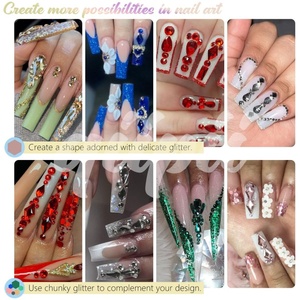 OLeeya Vente en gros de mini strass 3D à dos plat en cristal rouge, 3*5mm, 1440 pièces, K9 super brillant, strass en verre rouge pour manucure - Product Image 6