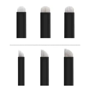 Wholesales Semi Permanent Makeup Korea Popular 18u 304 Stainless Steel Microblading Needle Blades For Training School And Studio