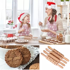 Tùy Chỉnh Giáng Sinh Bông Tuyết Khuôn Mẫu Bột Cán Pin Dập Nổi Kết Cấu Cán Pin Gỗ Cho Baking Cookie Công Cụ Trang Trí - Product Image 6