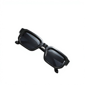 Lunettes de soleil rectangulaires unisexes, monture noire intégrale, verres polarisés, protection UV 100%, protection solaire pour adultes - Product Image 1