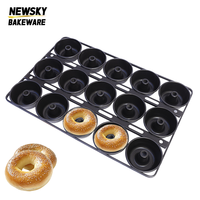 Plaque de cuisson professionnelle pour beignets, 15 moules, 400x600x45 mm, en acier alu, revêtement silicone, pour four de boulangerie