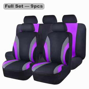 Juego de Fundas de Asiento de Coche de PVC Estilo Deportivo Universal, Protector Delantero y Trasero para las Cuatro Estaciones con 2 Cremalleras - Product Image 1