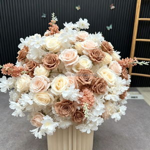 Event Champagne <b>Flower</b> Ball Arrangement Brown Color Silk <b>Flower</b> Ball Centerpieces for Wedding Party Event - Product Image 6