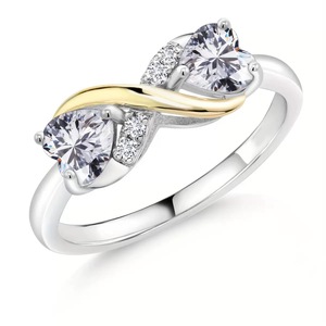 Wholesale <strong>Mother</strong> <strong>and</strong> <strong>Daughter</strong> Infinite Care <strong>and</strong> <strong>Ring</strong> Two-tone Diamond Heart-shaped Zircon Female - Product Image 4