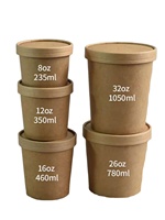 Gobelet à soupe en papier kraft biodégradable et recyclable de haute qualité, à paroi simple, écologique, avec logo personnalisé pour contenants alimentaires jetables